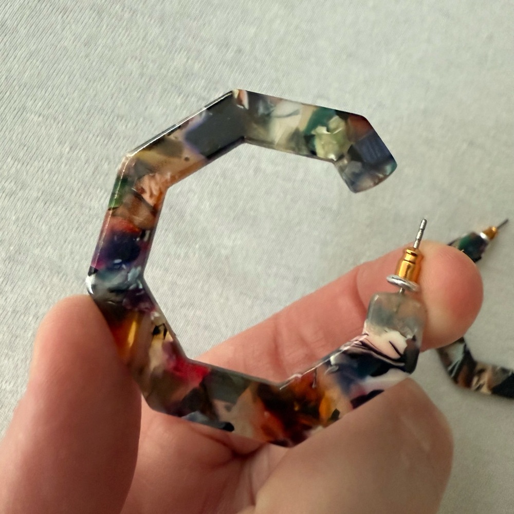 Colorful Hexagon Acrylic Earring